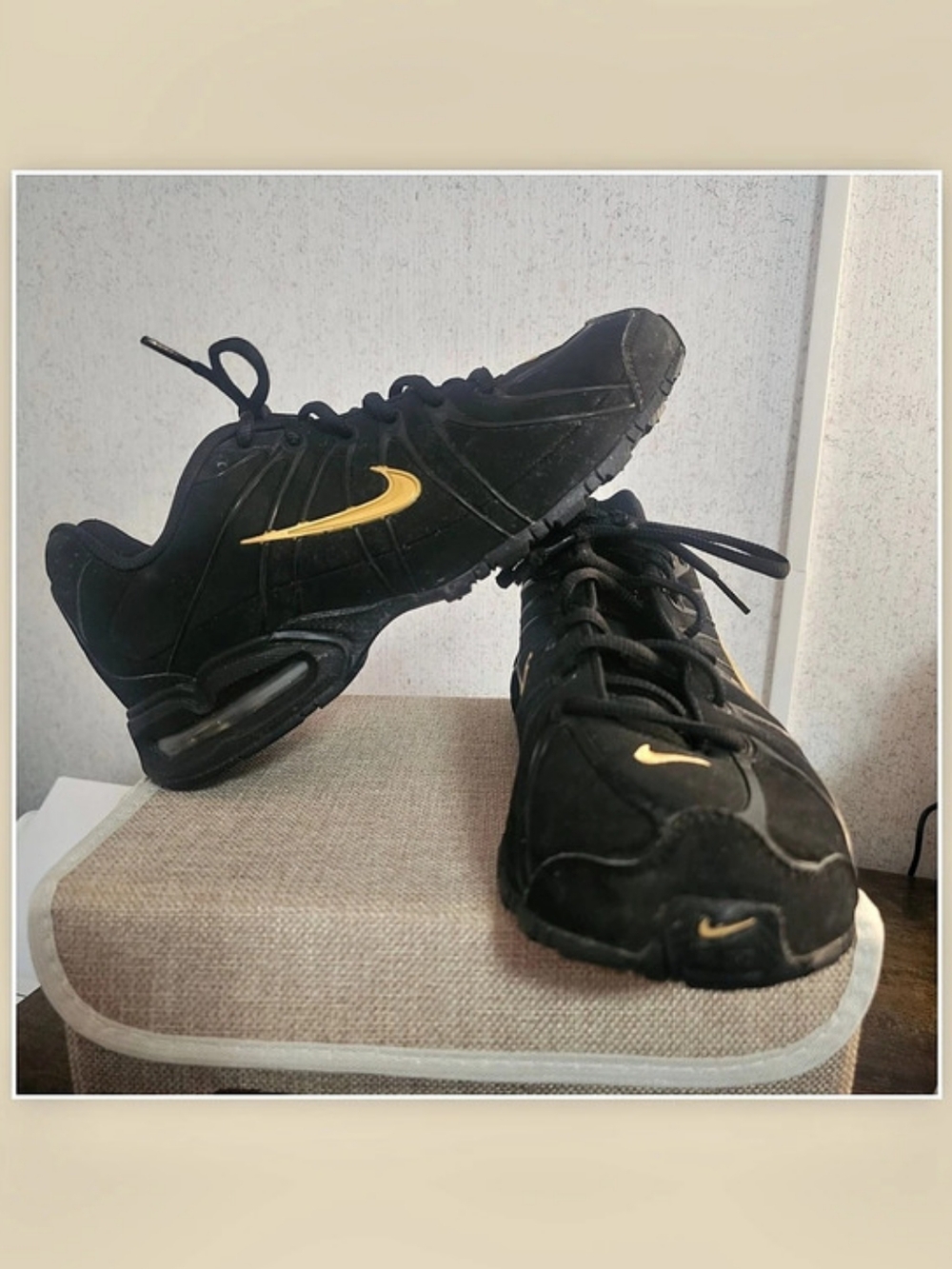 Mens Nike Max Air Torch 4 Athletic Shoes Black & Gold US 7.5